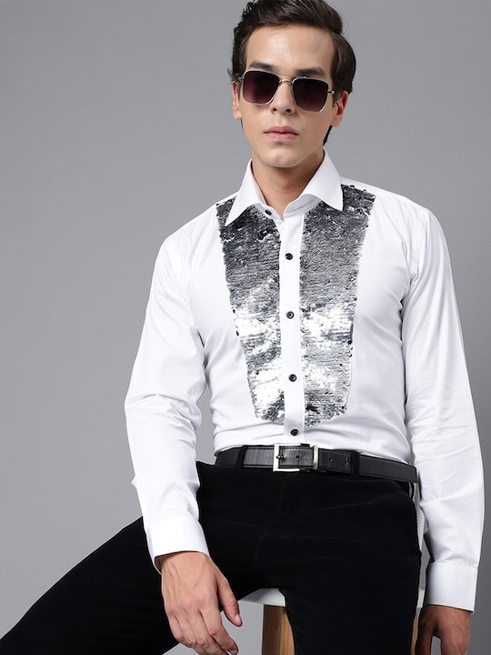 Pure Cotton Embellished Collared Shirt