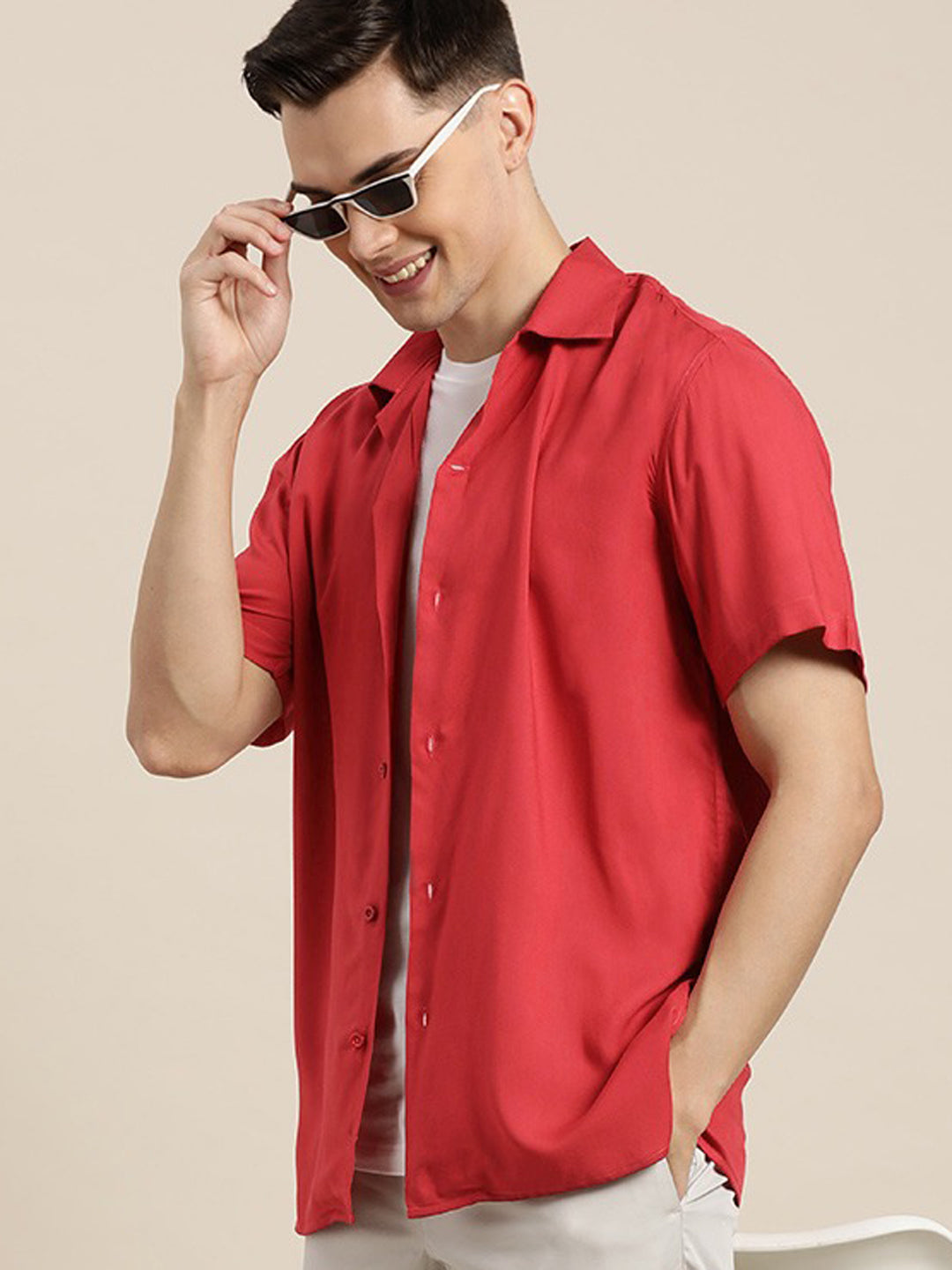 Mens red short deals sleeve shirt