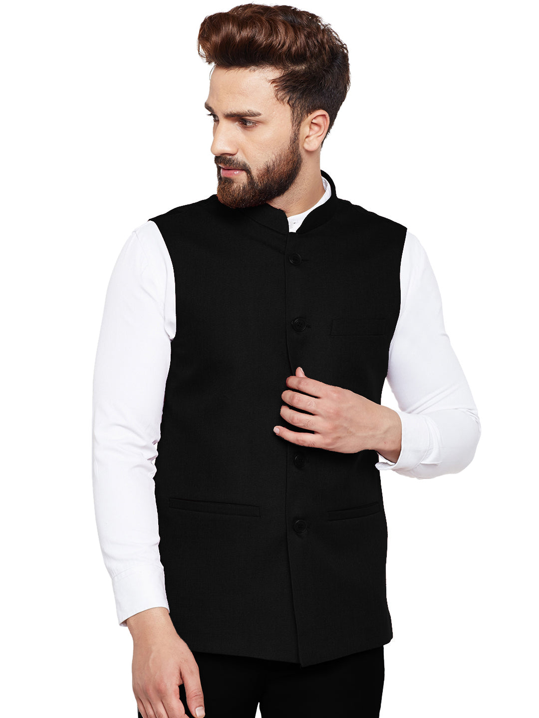 Mens black nehru jacket hotsell