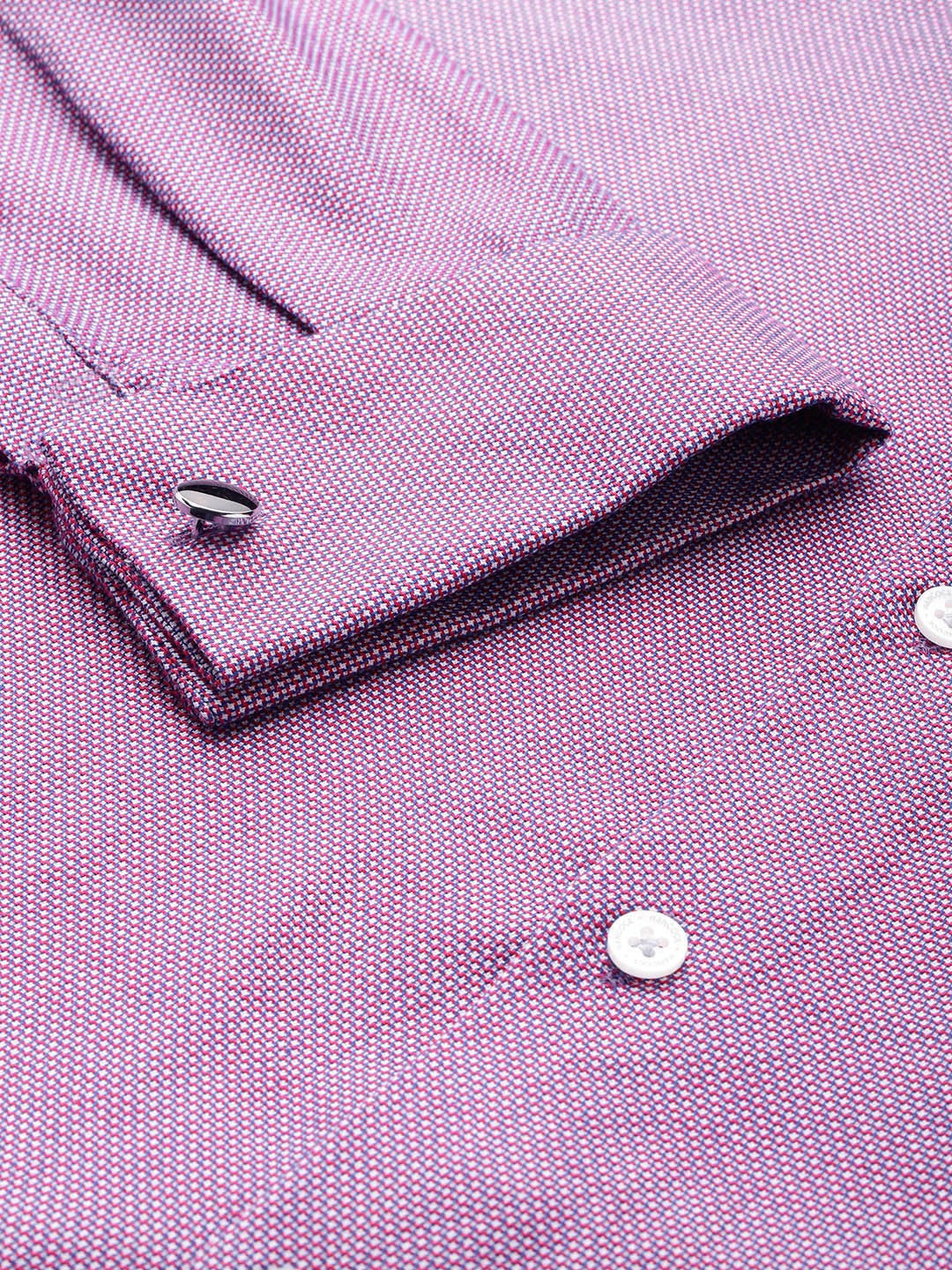 Men Mauve Solid Pure Cotton Slim Fit Formal Shirt