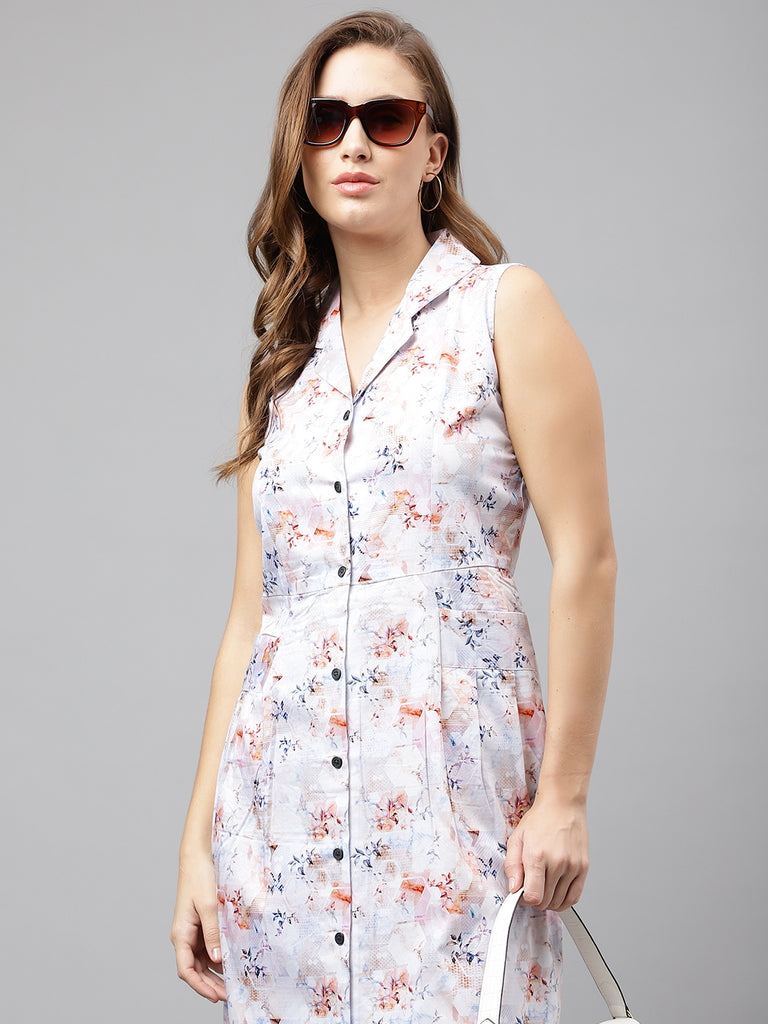 Floral Sleeveless Linen Dress - Blush Pink  Putti Fine Fashions - Putti  Fine Furnishings