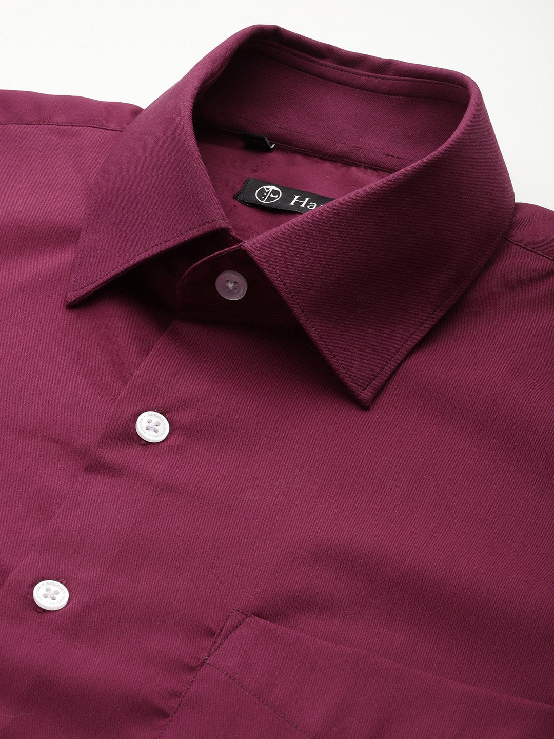 Men Maroon Solid Viscose Rayon Slim Fit Formal Shirt