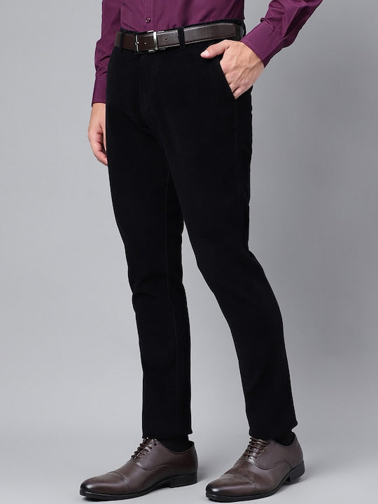 Buy Ruan Slim Fit Formal Trousers For Mens Stretchable, 98% Cotton-2%  Elastane For Little Stretch, Dobby Design Black Trousers Men (Tdbr38)  Online at desertcartINDIA
