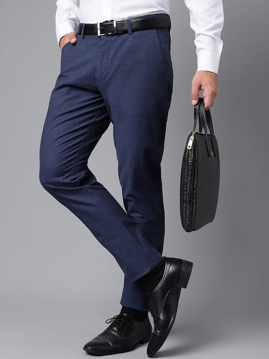 Buy VISHAL MEGA MART Driftwood Men Solid Navy Blue Casual Trousers at  Amazonin