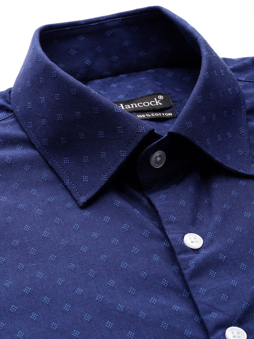 Men Blue Solid Pure Cotton Slim Fit Formal Shirt