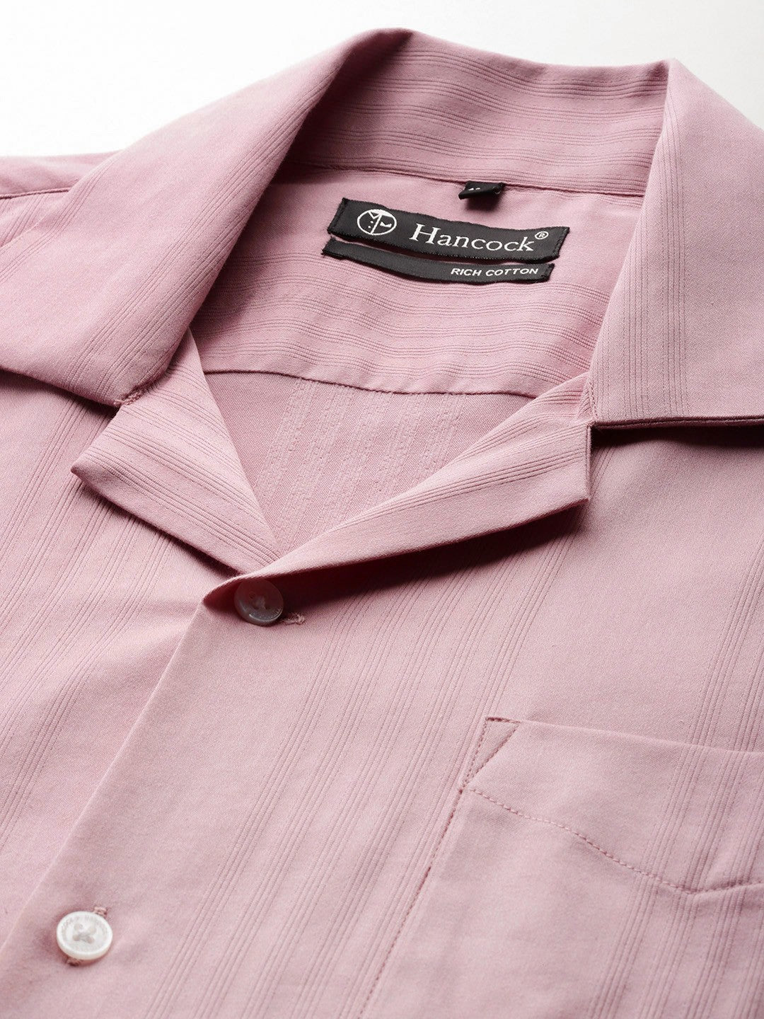 Men Mauve Solid Cotton elastane Relaxed Fit Formal Shirt