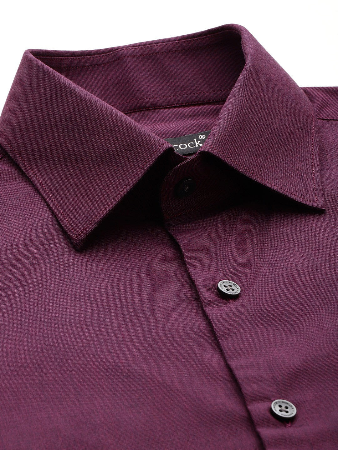 Men Burgundy Solid Pure Cotton Slim Fit Formal Shirt