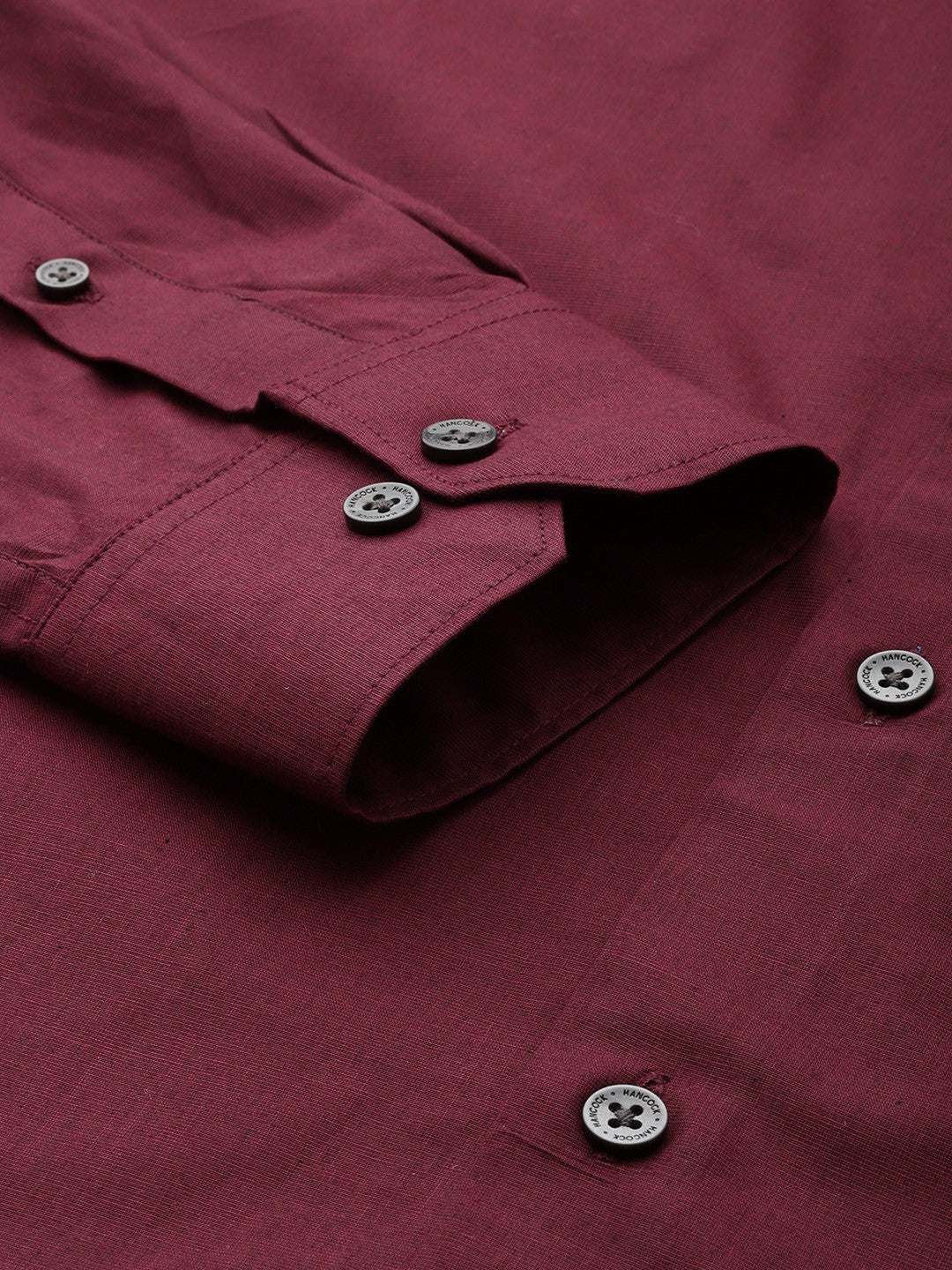 Men Maroon Solid Pure Cotton Slim Fit Formal Shirt