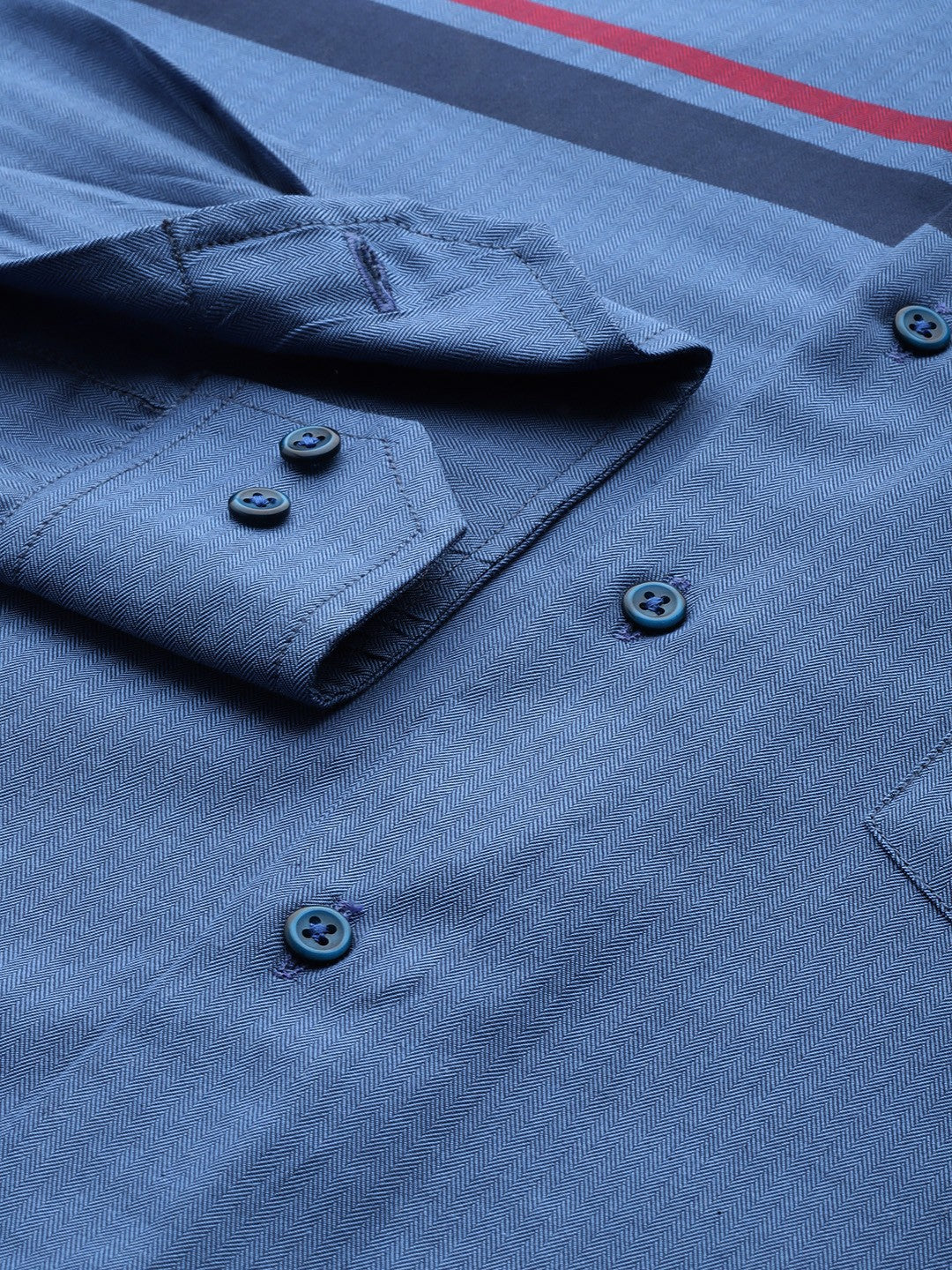 Men Blue Solid Pure Cotton Slim fit Party Shirt