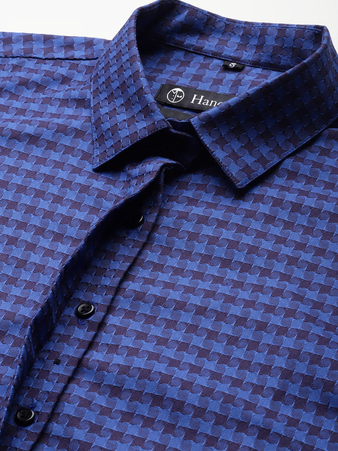 Women Blue Checks Pure Cotton Formal Shirt