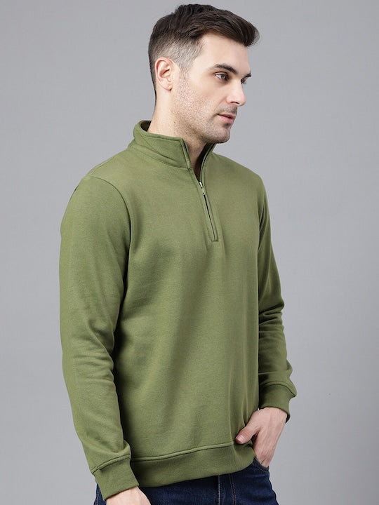 Olive green sales quarter zip