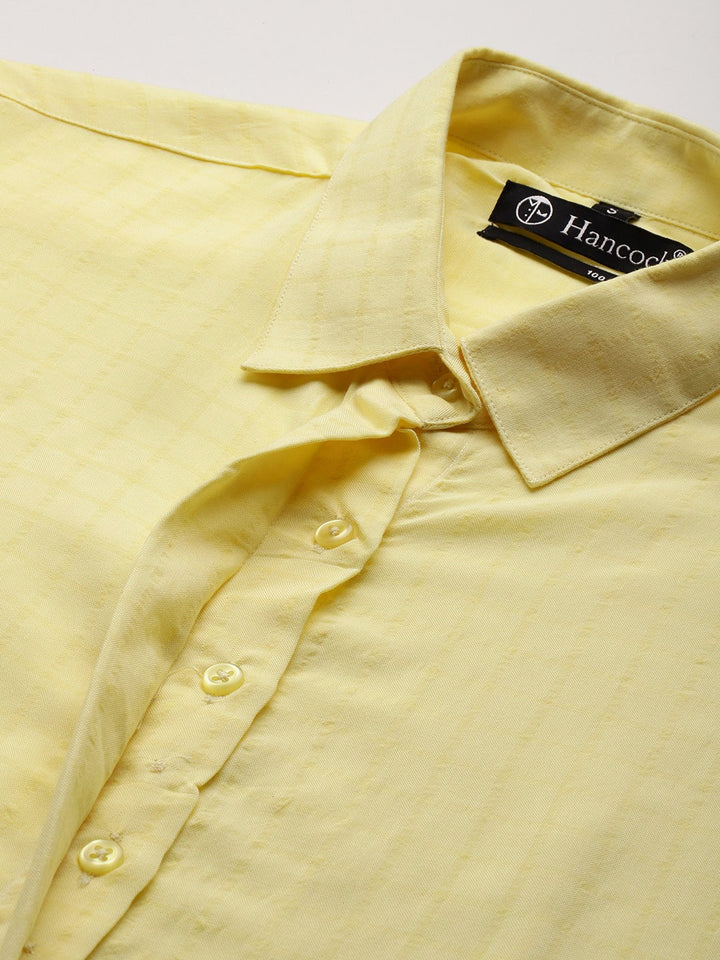 Women Yellow Solid Viscose Rayon Formal Shirt