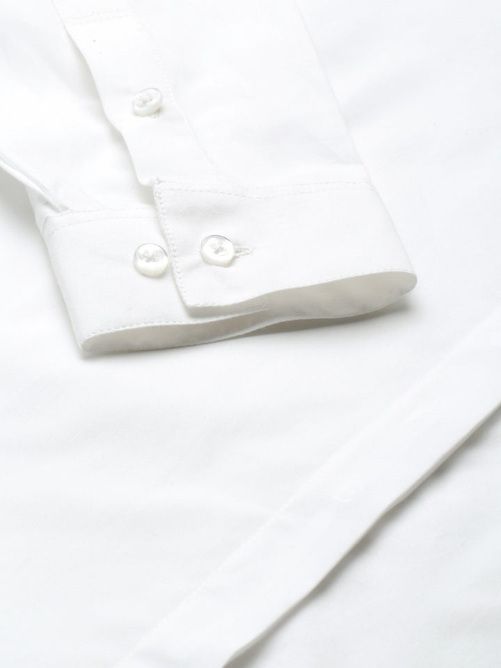 Women White Solid Pure Cotton Plus Size Formal Shirt