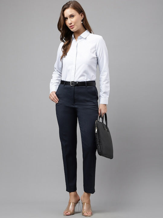 Buy Hancock Men Black Slim Fit Solid Formal Trousers - Trousers for Men  7463369 | Myntra