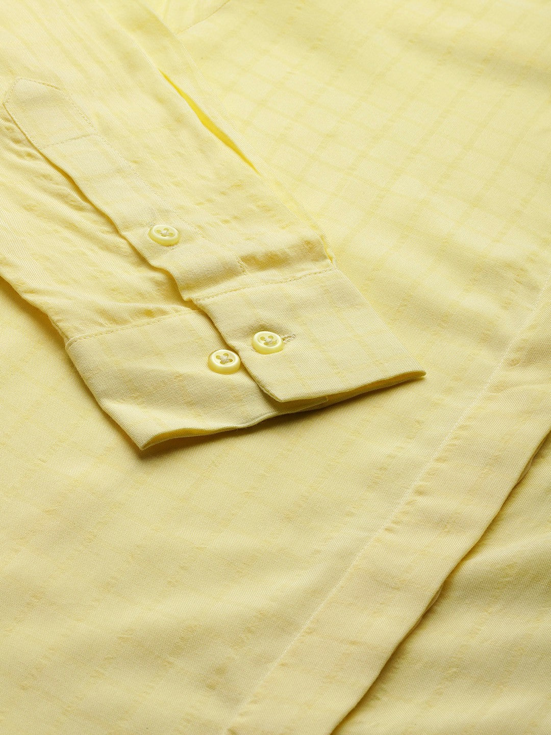 Women Yellow Solid Viscose Rayon Formal Shirt