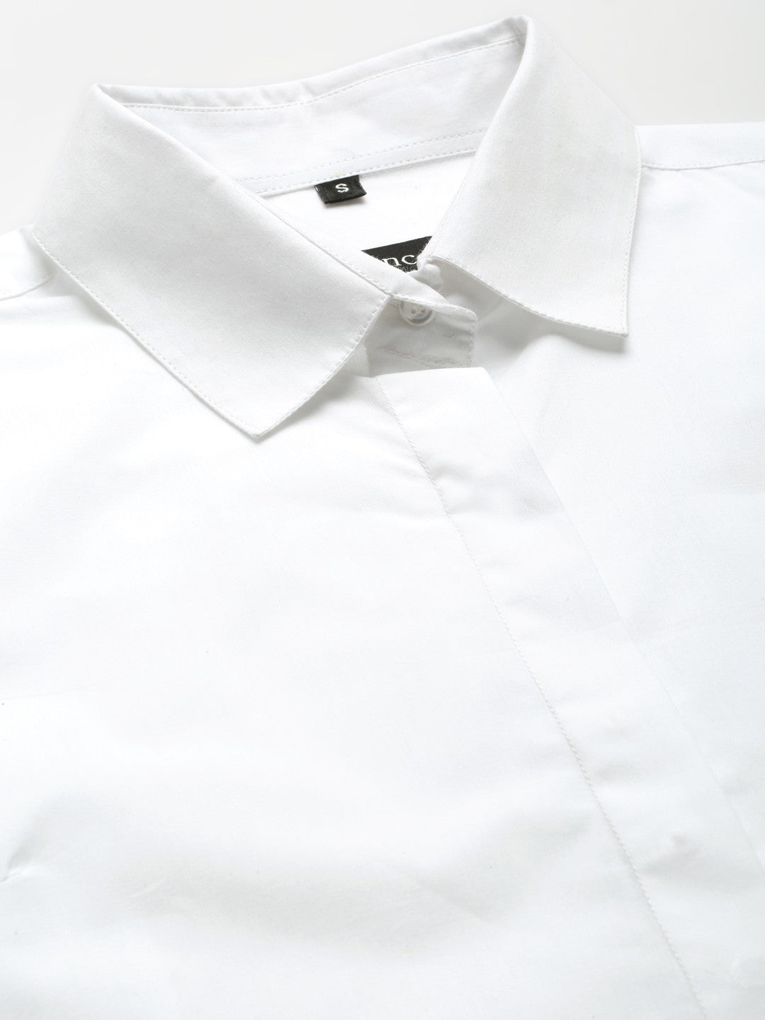 Women White Solid Pure Cotton Plus Size Formal Shirt