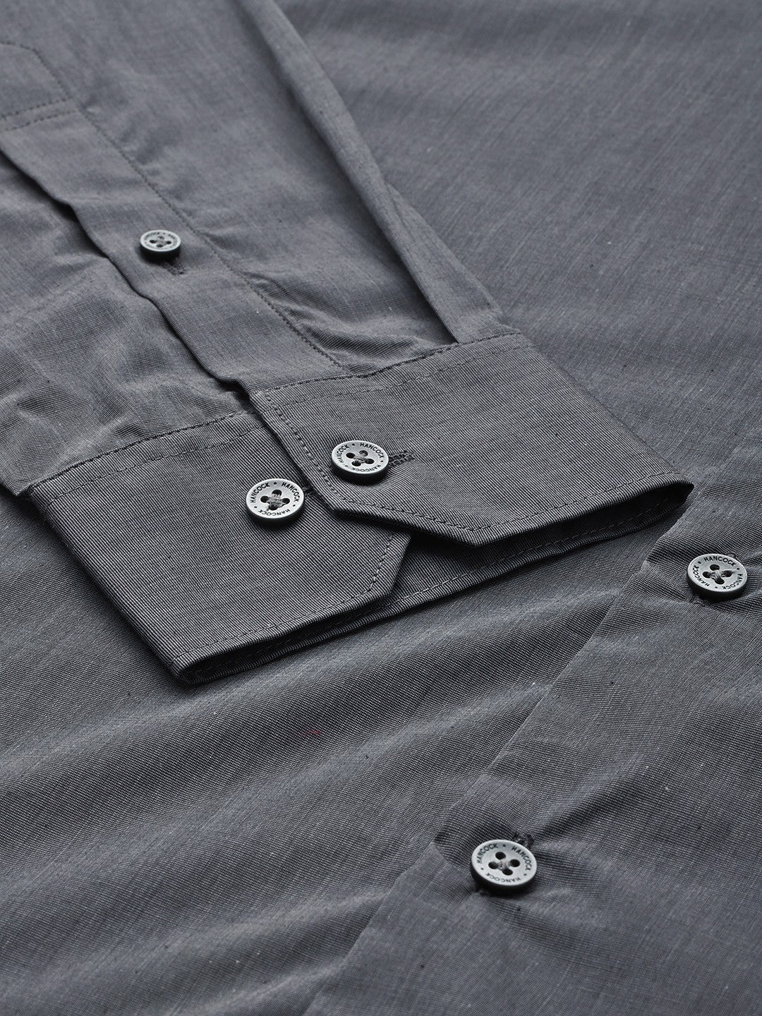 Men Grey Solid Pure Cotton Slim Fit Formal Shirt