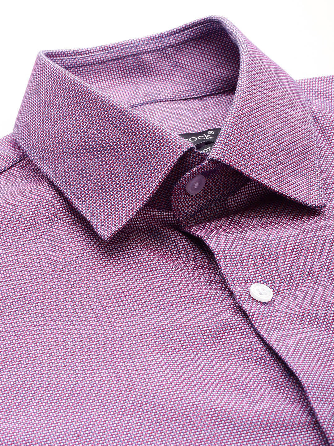 Men Mauve Solid Pure Cotton Slim Fit Formal Shirt