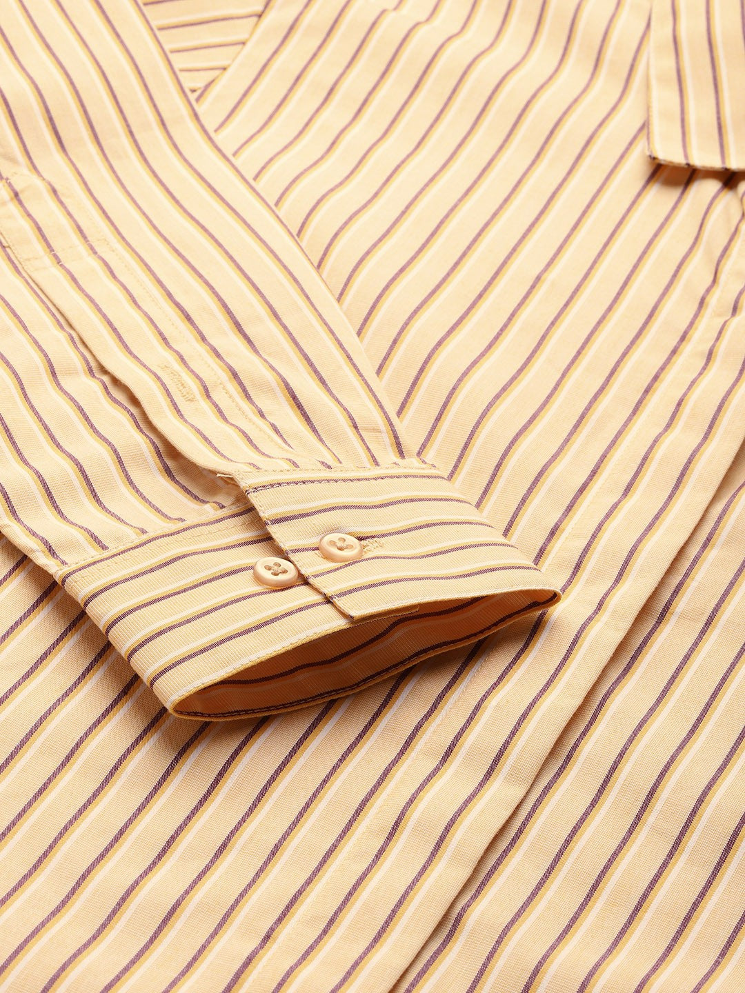 Women Yellow Stripes Pure Cotton Formal Shirt