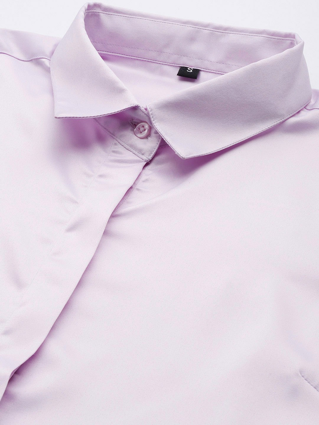 Women Lavender Solid Satin Formal Shirt