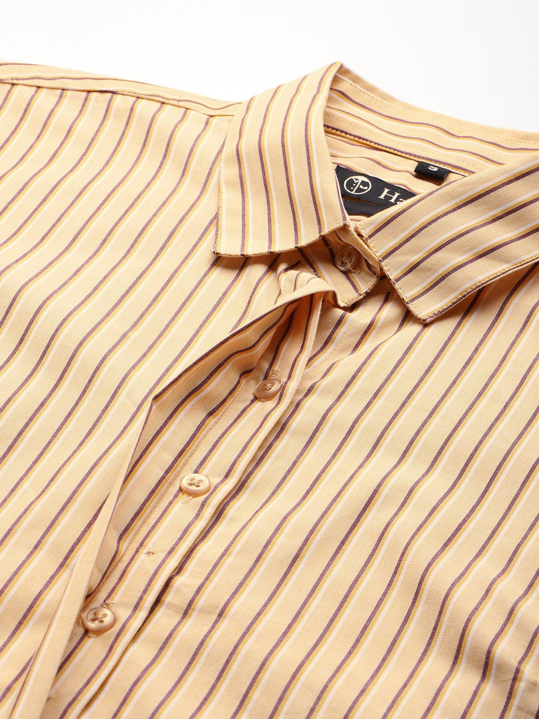 Women Yellow Stripes Pure Cotton Formal Shirt