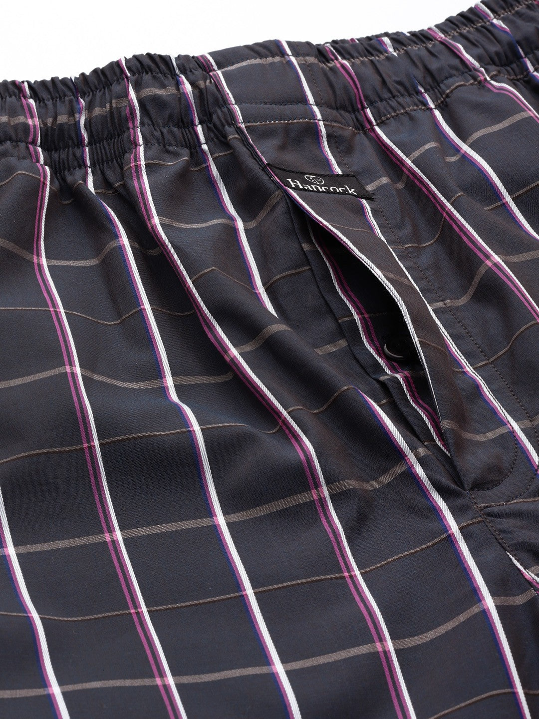 Men Grey Checked Cotton Regular Fit Lounge Pant