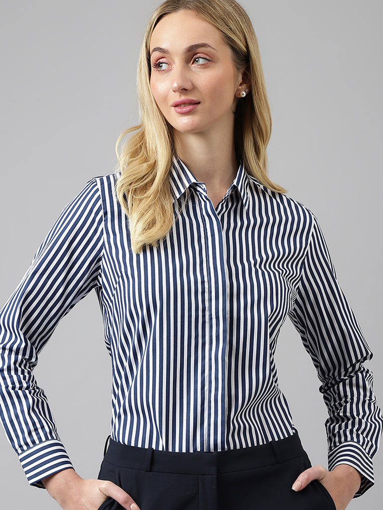 Striped formal 2025 shirt womens