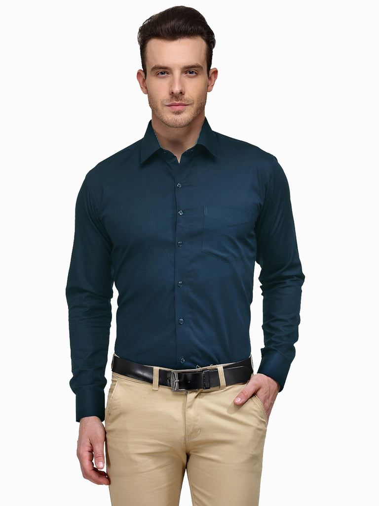 Just Trousers Pure Cotton Solid Shirt for Men Just Trousers Pure Cotton  Fabric Full Sleeves Formal Shirts for Mens  Boys