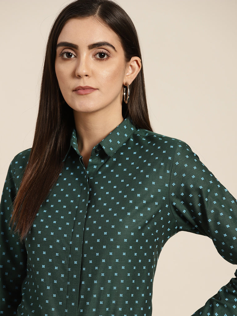 blue green shirt womens