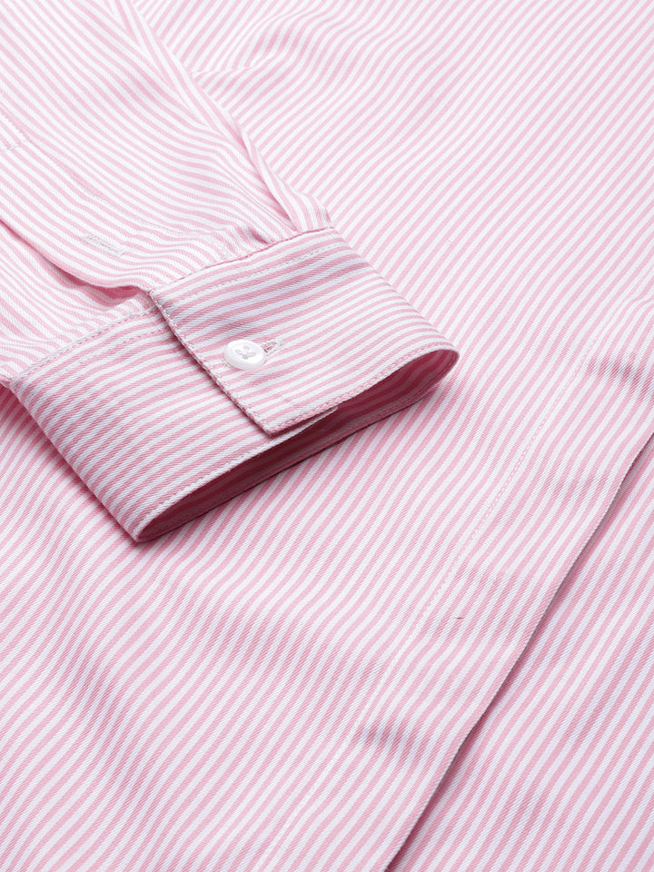 Women Pink Striped Pure Cotton Regular Fit Formal Shirt