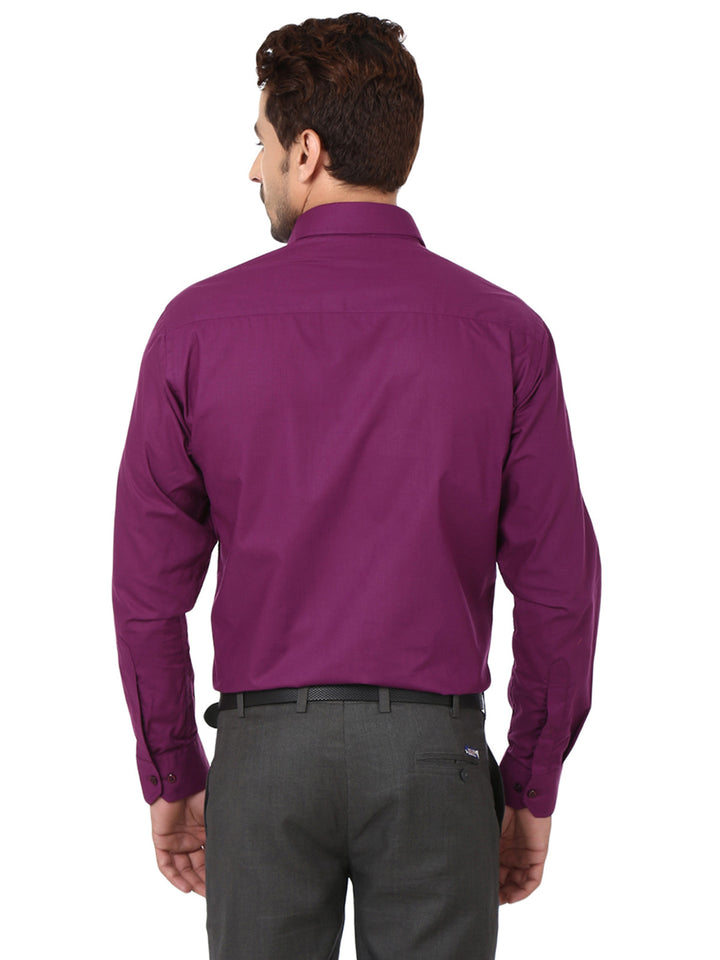 Men purple Solids Cotton Rich Slim Fit Formal Shirt