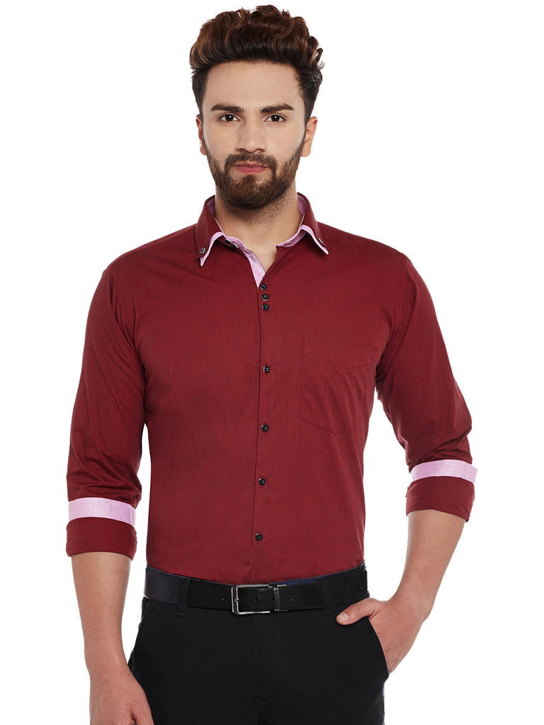 Buy Louis Philippe Maroon Shirt Online - 673512 | Louis Philippe