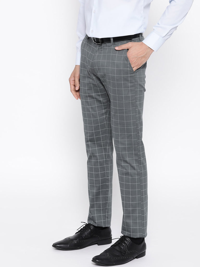 Buy online Grey Checkered Formal Trouser from Bottom Wear for Men by  Solemio for 859 at 49 off  2023 Limeroadcom