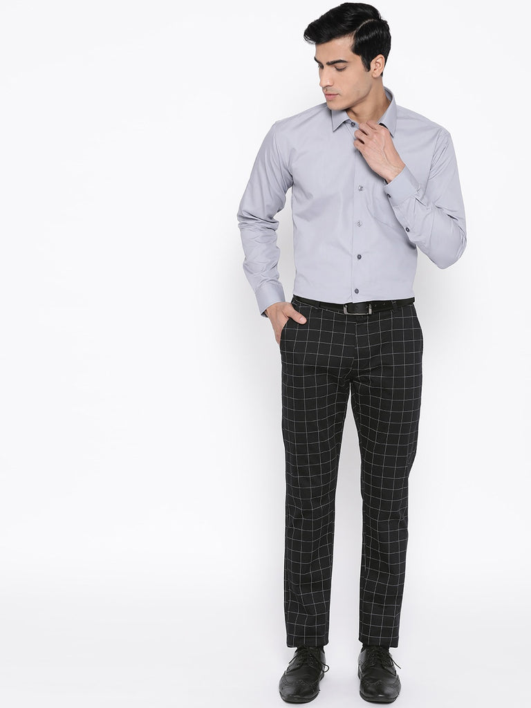 Buy John Players Men Grey Slim Fit Solid Formal Trousers on Myntra   PaisaWapascom