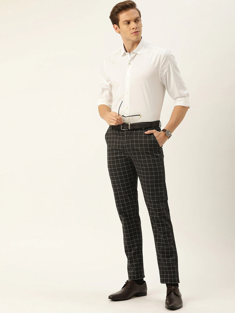 MANCREW Mens Slim Fit Formal Trousers  Dark Grey Light Grey Combo Pack  Of 2