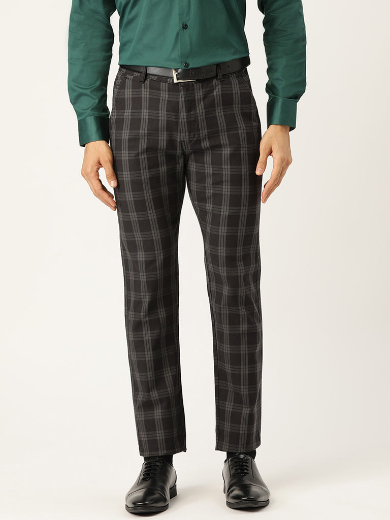 Buy Men Black Solid Carrot Fit Formal Trousers Online  741466  Peter  England