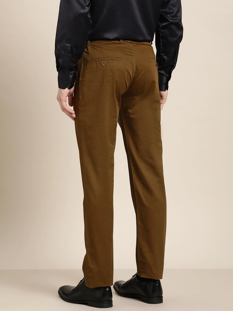 Regular Fit Solid Coffee Brown Cotton Pant  Best Price in 2023 at SKYTICK