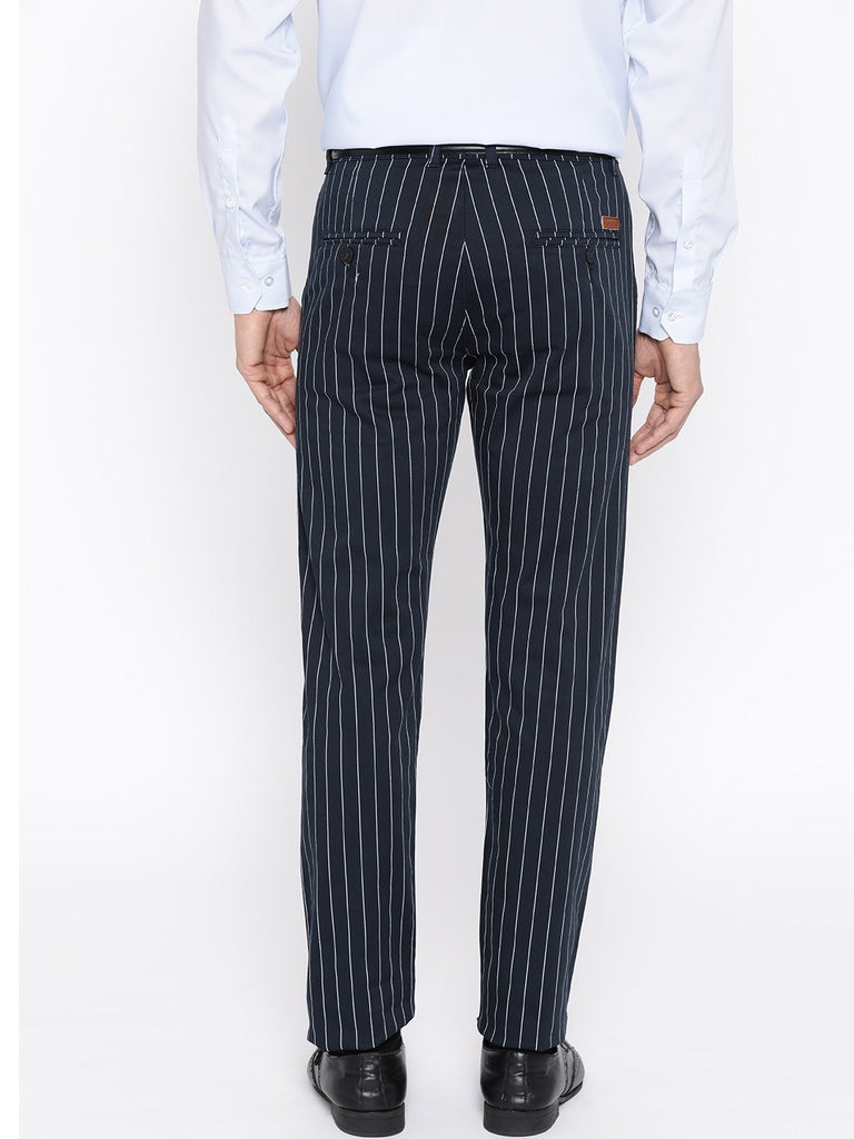 Navy Blue Pinstripe Trouser  The Ambition Collective